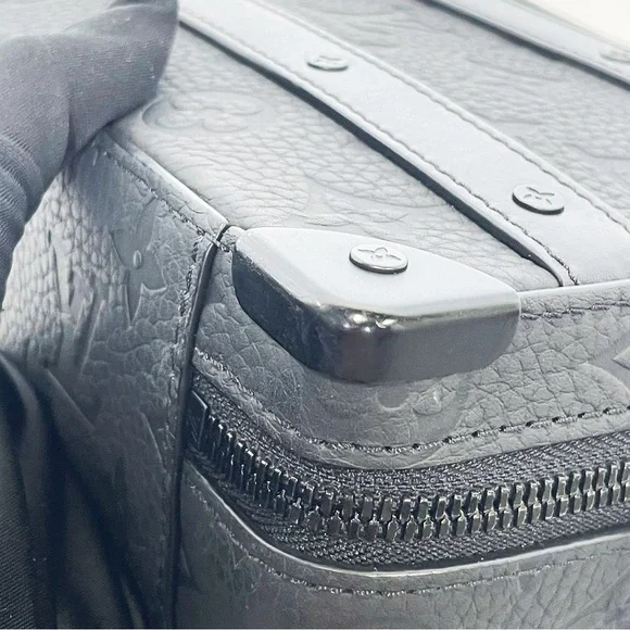 Louis Vuitton Black Monogram Embossed Leather Soft Trunk Crossbody Bag - Picture 12 of 12